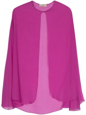 Prozorna svilena jakna Elie Saab vijolična