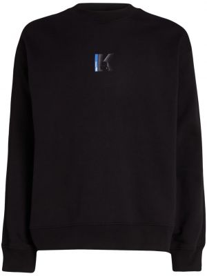 Raštuotas medvilninis džemperis Karl Lagerfeld Jeans juoda