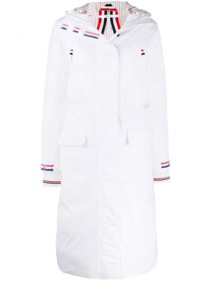 Πουπουλένιο μπουφάν με κουκούλα Thom Browne λευκό