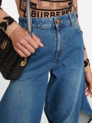 Voľné džínsy s vysokým pásom Burberry modrá