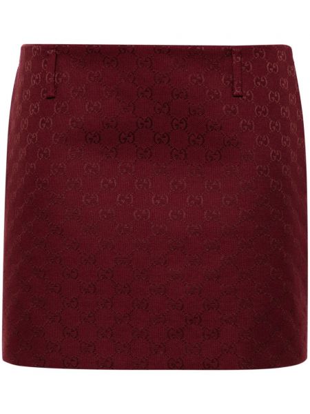 Mini spódniczka z niską talią Gucci czerwona