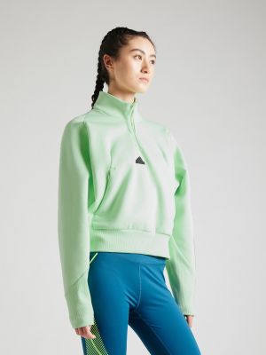 Sportska majica s patentnim zatvaračem Adidas Sportswear zelena