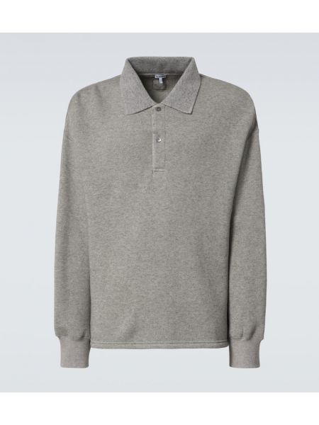 Bomull cashmere poloskjorte Loewe grå