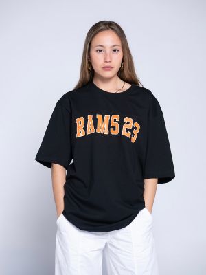 Женская футболка оверсайз с университетским принтом Rams 23 оранжевый