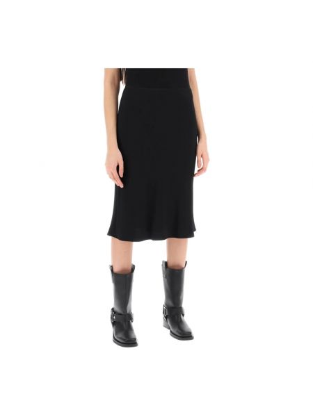 Spódnica midi w jednolitym kolorze Ami Paris czarna