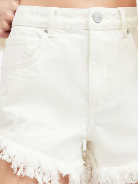 Pantaloni cu talie înaltă din bumbac Allsaints alb