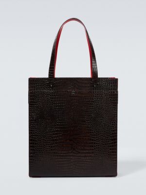 Кожаная сумка Christian Louboutin коричневая