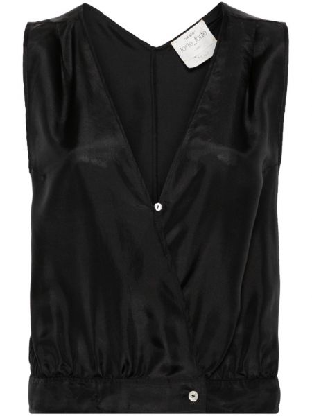 Šilkinė marškiniai Forte_forte juoda