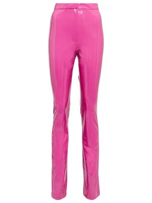 Slim fit kalhoty s vysokým pasem Rotate Birger Christensen růžové