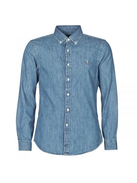 Koszula jeansowa slim fit z długim rękawem Polo Ralph Lauren niebieska