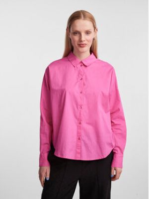 Рубашка свободного кроя Pieces розовая