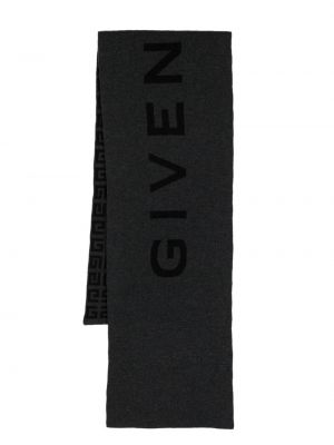 Fular de lână din cașmir din jacard Givenchy gri