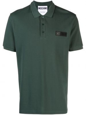 Kokvilnas polo krekls Moschino zaļš