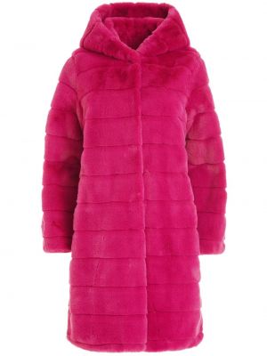 Palton de blană cu glugă Apparis roz