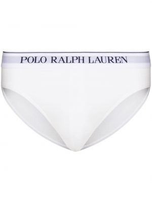 Chiloți cu broderie din bumbac Polo Ralph Lauren alb