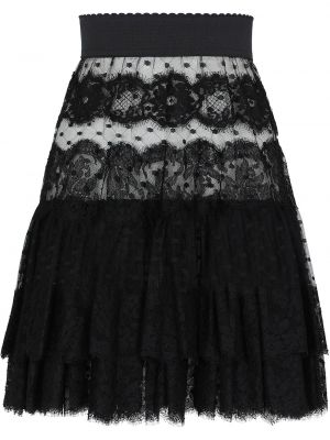 Falda con volantes de tul de encaje Dolce & Gabbana negro