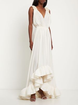 Φόρεμα ντραπέ Lanvin λευκό