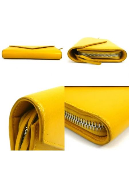 Monedero de cuero retro Balenciaga Vintage amarillo