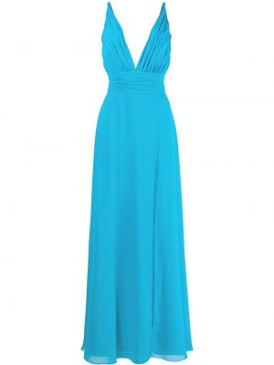 Αμάνικη βραδινό φόρεμα με λαιμόκοψη v Blanca Vita μπλε