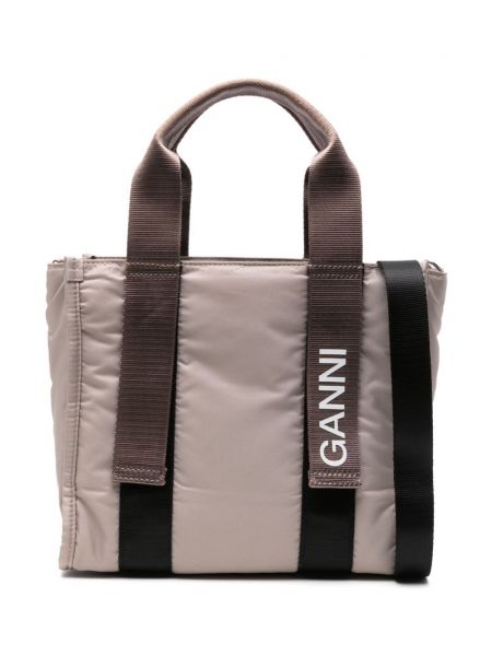 Shopper handtasche mit print Ganni