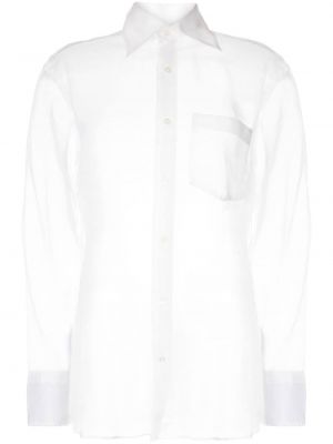 Прозрачна риза Woera бяло