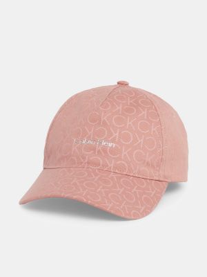Gorra de algodón de algodón Calvin Klein rosa