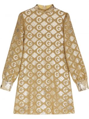 Jacquard galléros ruha Gucci aranyszínű