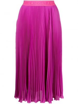 Plisované džínová sukně Versace Jeans Couture fialové