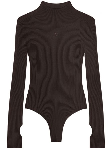 Broderet body Courreges brun