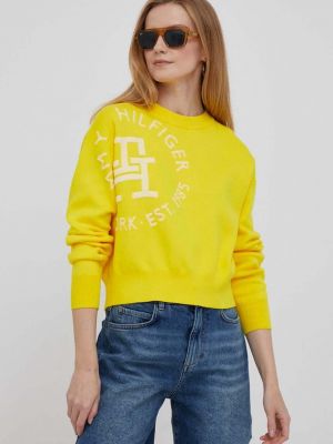 Pamučni pulover Tommy Hilfiger žuta