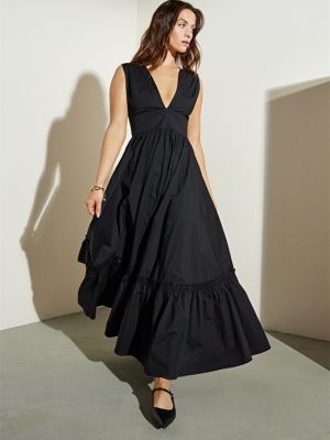 Платье с v-образным вырезом Brooks Brothers черное
