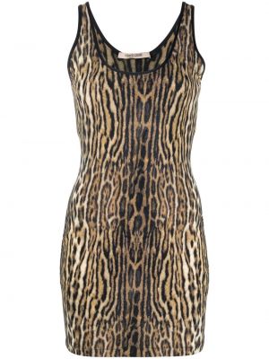 Мини рокля с принт с леопардов принт Roberto Cavalli