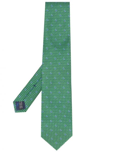 Corbata con estampado Salvatore Ferragamo verde