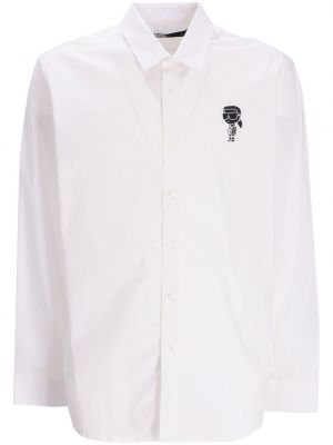 Риза с принт Karl Lagerfeld бяло
