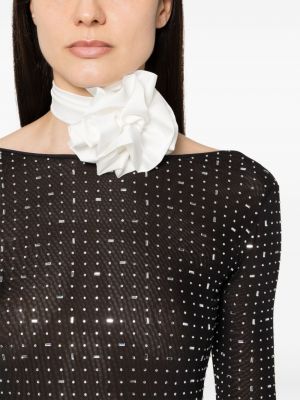 Cravate à fleurs avec applique Atu Body Couture blanc