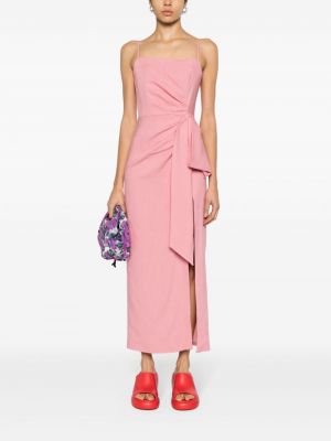 Koktejlové šaty s mašlí Msgm růžové
