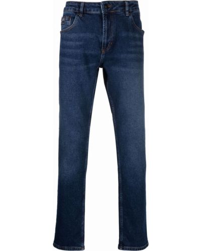 Памучни дънки straight leg Versace Jeans Couture синьо