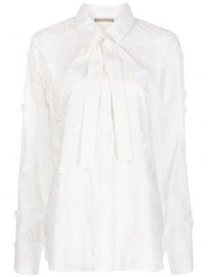 Haftowana koszula bawełniana Elie Saab biała