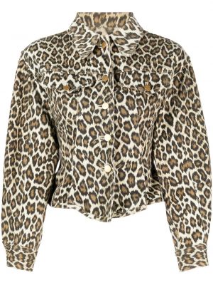 Džínsová bunda s potlačou s leopardím vzorom Jean Paul Gaultier Pre-owned