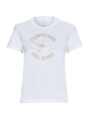 T-shirt a fiori con motivo a stelle Converse bianco