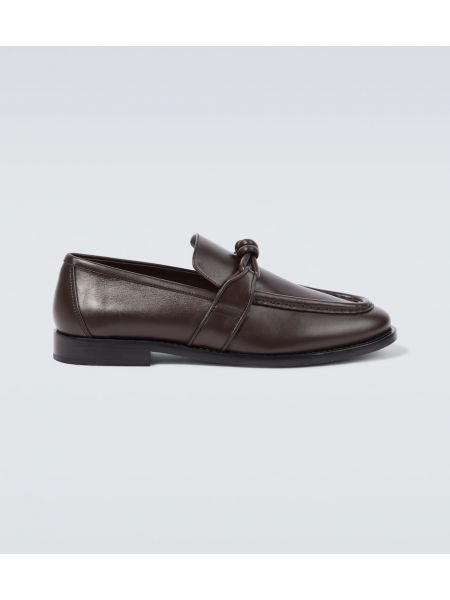 Loafers i läder Bottega Veneta brun