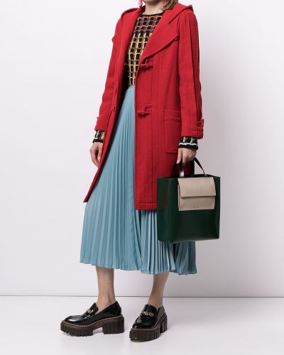 Kabát s kapucí Chanel Pre-owned červený