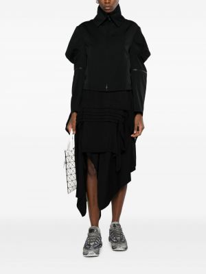 Asimetriškas vilnonis midi sijonas Yohji Yamamoto juoda