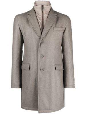 Manteau à boutons à col montant Herno gris