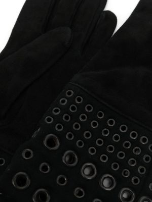 Semišové rukavice Gianfranco Ferré Pre-owned černé