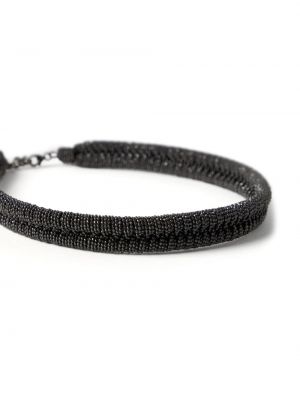 Pletený náhrdelník Brunello Cucinelli černý