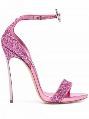 Blommig sandaletter Casadei rosa