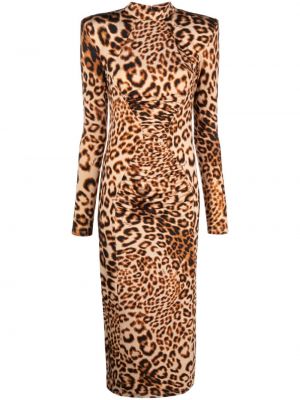Maksi kleita ar apdruku ar leoparda rakstu Rotate
