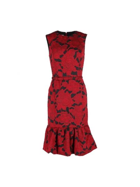 Sukienka bawełniana Oscar De La Renta Pre-owned czerwona