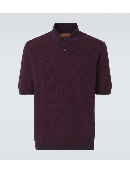 Poloshirt i uld Missoni bourgogne